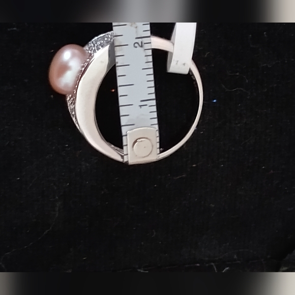 Sale! Pink Freshwater Pearl, Sterling Silver Ring - Picture 6 of 7